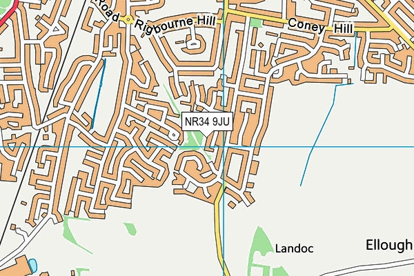 NR34 9JU map - OS VectorMap District (Ordnance Survey)