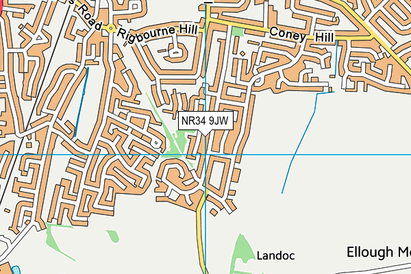 NR34 9JW map - OS VectorMap District (Ordnance Survey)