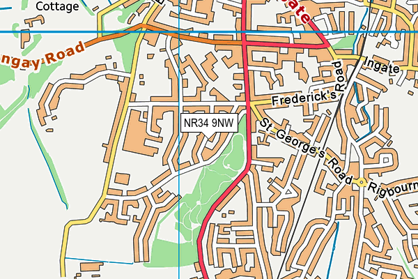 NR34 9NW map - OS VectorMap District (Ordnance Survey)
