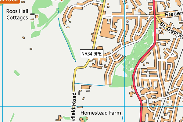 NR34 9PE map - OS VectorMap District (Ordnance Survey)