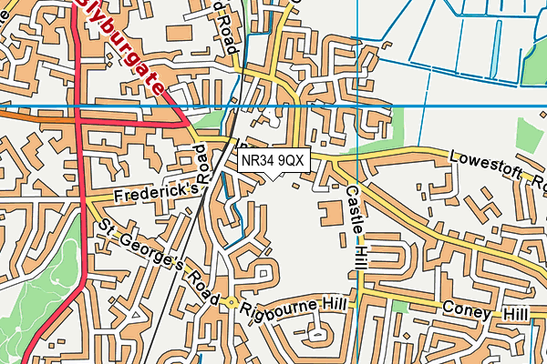 NR34 9QX map - OS VectorMap District (Ordnance Survey)
