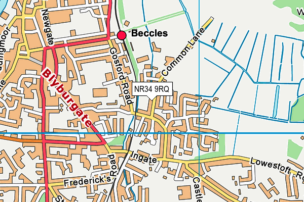 Map of BECCLES MOT CENTRE LTD at district scale