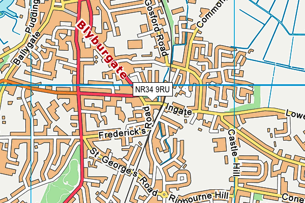 NR34 9RU map - OS VectorMap District (Ordnance Survey)