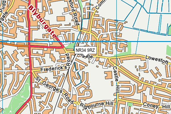 NR34 9RZ map - OS VectorMap District (Ordnance Survey)