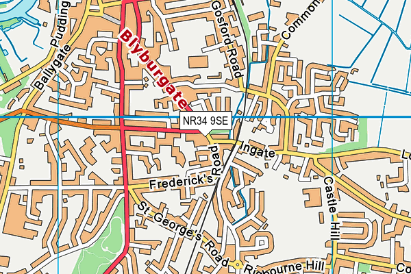 NR34 9SE map - OS VectorMap District (Ordnance Survey)