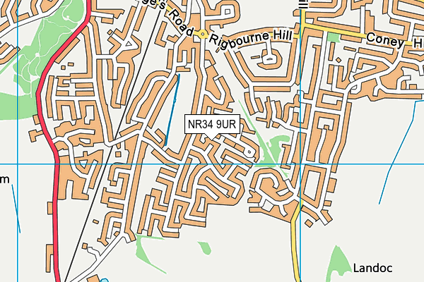 NR34 9UR map - OS VectorMap District (Ordnance Survey)