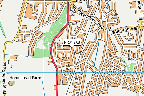 NR34 9XB map - OS VectorMap District (Ordnance Survey)