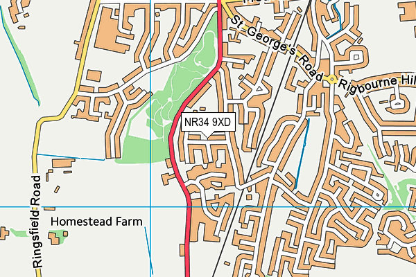 NR34 9XD map - OS VectorMap District (Ordnance Survey)
