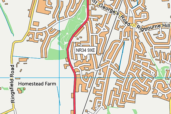 NR34 9XE map - OS VectorMap District (Ordnance Survey)