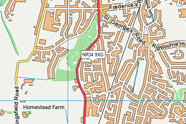 NR34 9XG map - OS VectorMap District (Ordnance Survey)