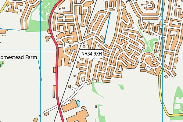 NR34 9XH map - OS VectorMap District (Ordnance Survey)