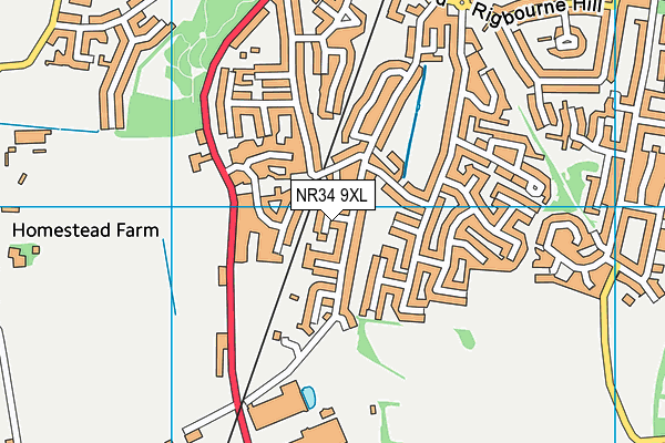 NR34 9XL map - OS VectorMap District (Ordnance Survey)