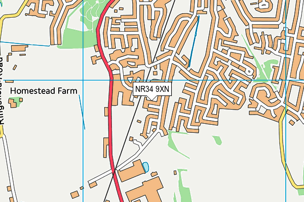 NR34 9XN map - OS VectorMap District (Ordnance Survey)