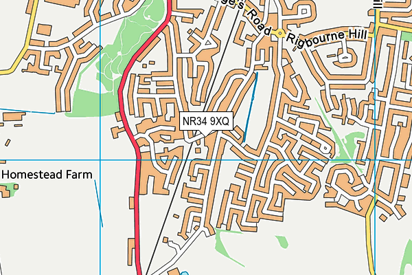 NR34 9XQ map - OS VectorMap District (Ordnance Survey)