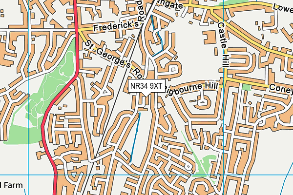 NR34 9XT map - OS VectorMap District (Ordnance Survey)