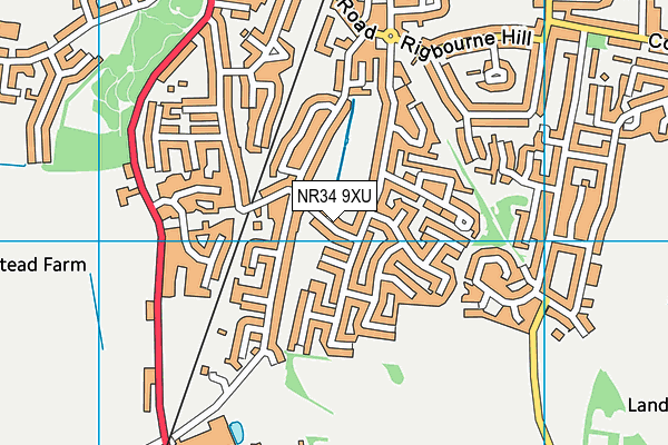 NR34 9XU map - OS VectorMap District (Ordnance Survey)