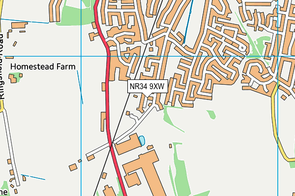 NR34 9XW map - OS VectorMap District (Ordnance Survey)