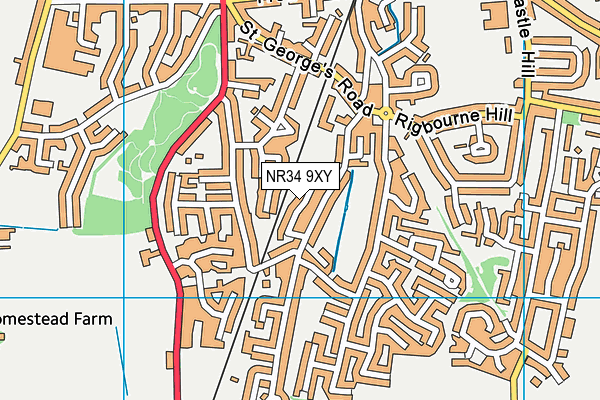 NR34 9XY map - OS VectorMap District (Ordnance Survey)