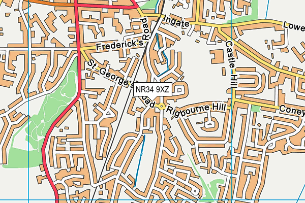 NR34 9XZ map - OS VectorMap District (Ordnance Survey)