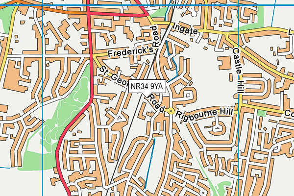 NR34 9YA map - OS VectorMap District (Ordnance Survey)