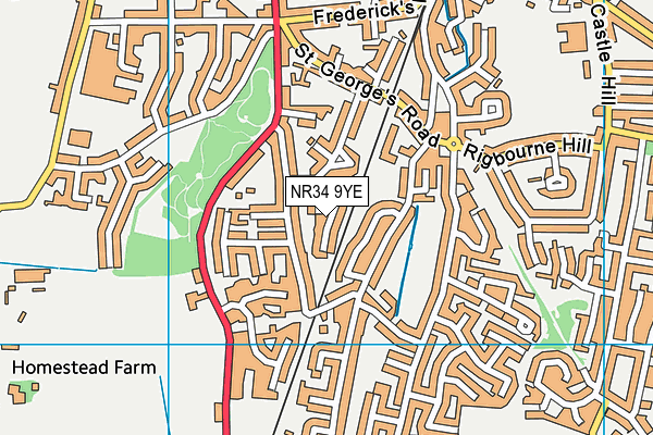 NR34 9YE map - OS VectorMap District (Ordnance Survey)
