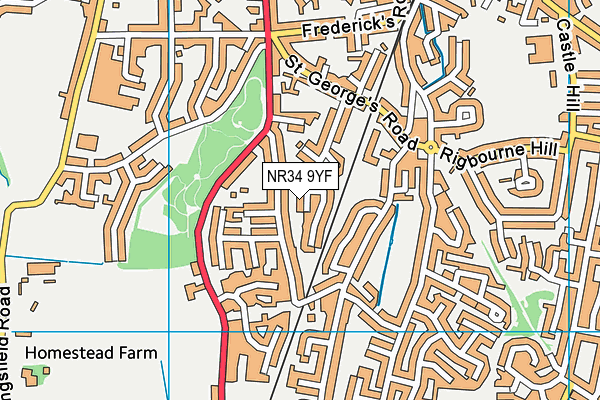 NR34 9YF map - OS VectorMap District (Ordnance Survey)