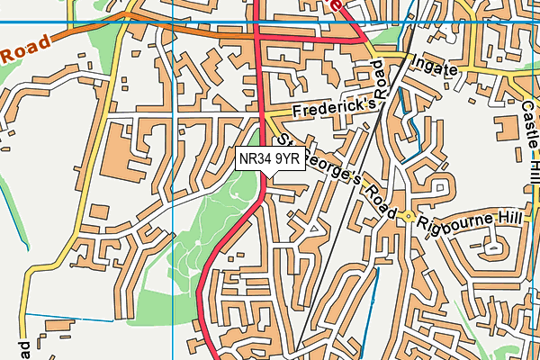 NR34 9YR map - OS VectorMap District (Ordnance Survey)