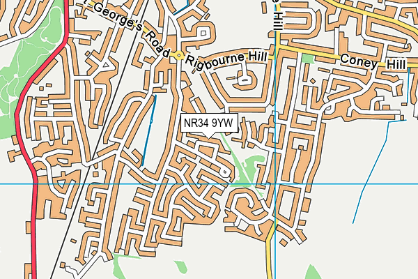 NR34 9YW map - OS VectorMap District (Ordnance Survey)