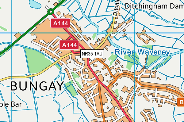 NR35 1AU map - OS VectorMap District (Ordnance Survey)