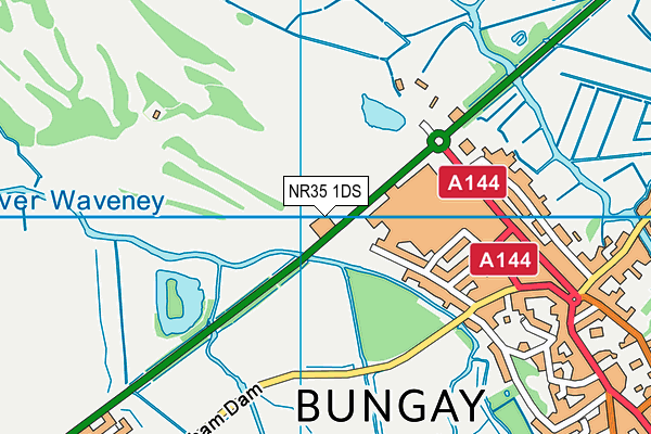 Bungay & Waveney Valley Golf Club map (NR35 1DS) - OS VectorMap District (Ordnance Survey)