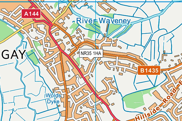 Bungay Primary School map (NR35 1HA) - OS VectorMap District (Ordnance Survey)