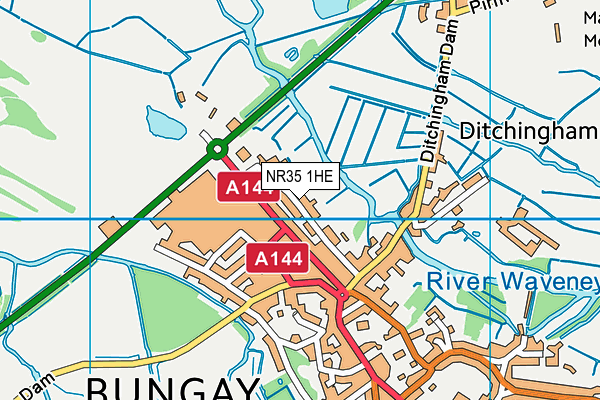 NR35 1HE map - OS VectorMap District (Ordnance Survey)