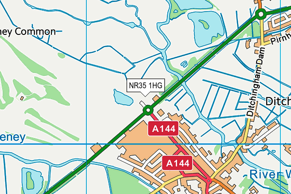 NR35 1HG map - OS VectorMap District (Ordnance Survey)