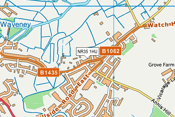 NR35 1HU map - OS VectorMap District (Ordnance Survey)