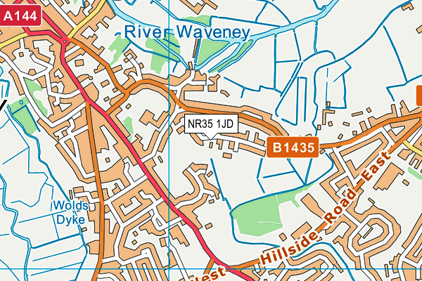 NR35 1JD map - OS VectorMap District (Ordnance Survey)