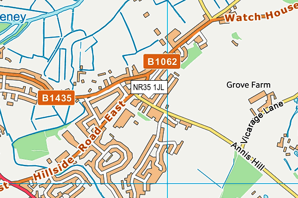 NR35 1JL map - OS VectorMap District (Ordnance Survey)