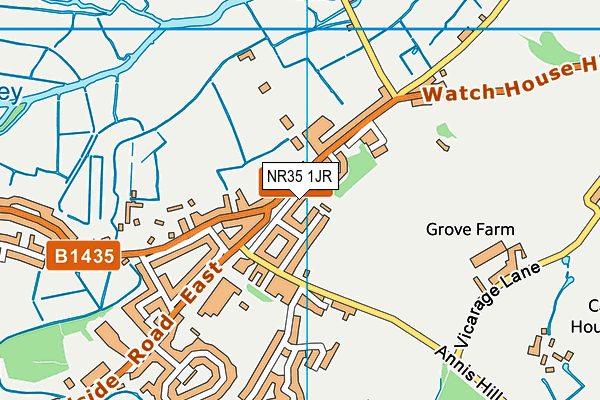 NR35 1JR map - OS VectorMap District (Ordnance Survey)