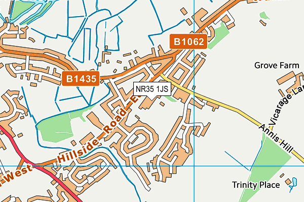 NR35 1JS map - OS VectorMap District (Ordnance Survey)
