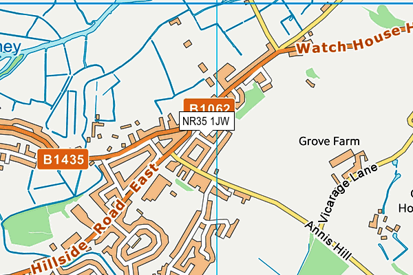 NR35 1JW map - OS VectorMap District (Ordnance Survey)