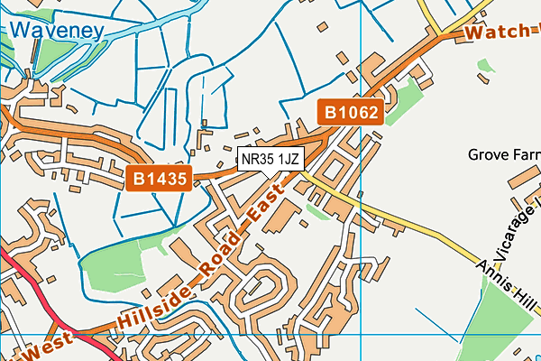 NR35 1JZ map - OS VectorMap District (Ordnance Survey)