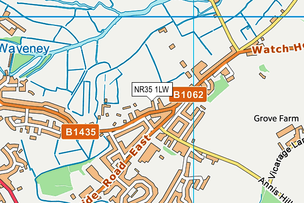 NR35 1LW map - OS VectorMap District (Ordnance Survey)