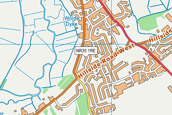 NR35 1RE map - OS VectorMap District (Ordnance Survey)