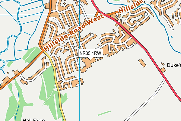 NR35 1RW map - OS VectorMap District (Ordnance Survey)