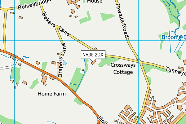 NR35 2DX map - OS VectorMap District (Ordnance Survey)