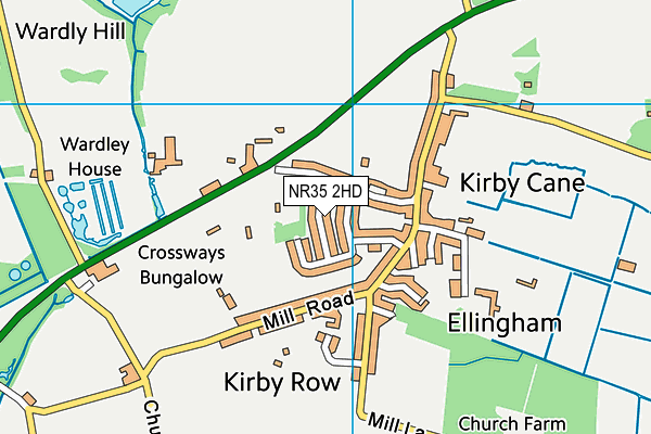 NR35 2HD map - OS VectorMap District (Ordnance Survey)