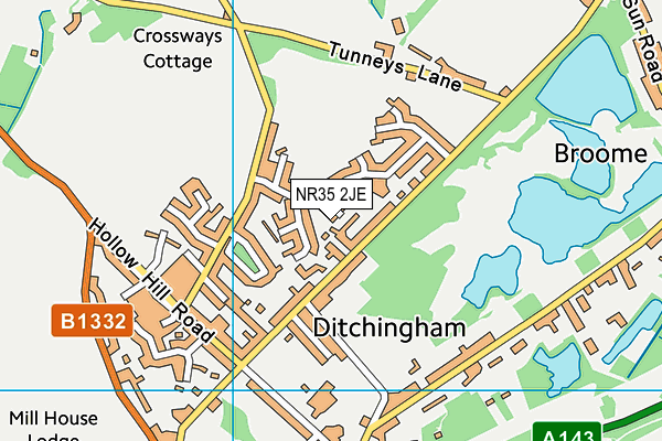 NR35 2JE map - OS VectorMap District (Ordnance Survey)