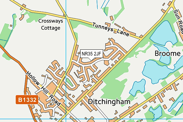 NR35 2JF map - OS VectorMap District (Ordnance Survey)