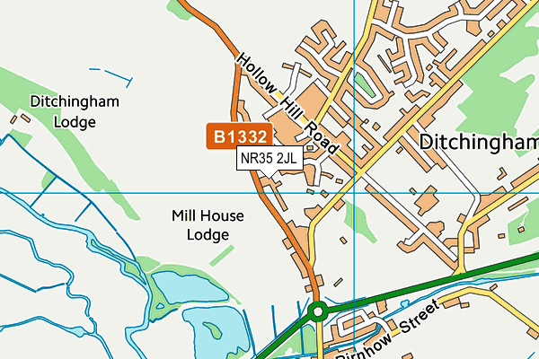 NR35 2JL map - OS VectorMap District (Ordnance Survey)