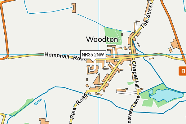 NR35 2NW map - OS VectorMap District (Ordnance Survey)