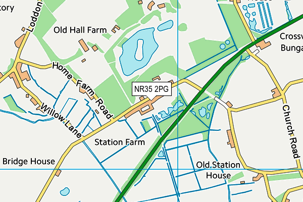 NR35 2PG map - OS VectorMap District (Ordnance Survey)